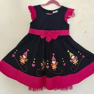 LadyBird Poofy Girl’s People Printed Dress SZ 6-7Y